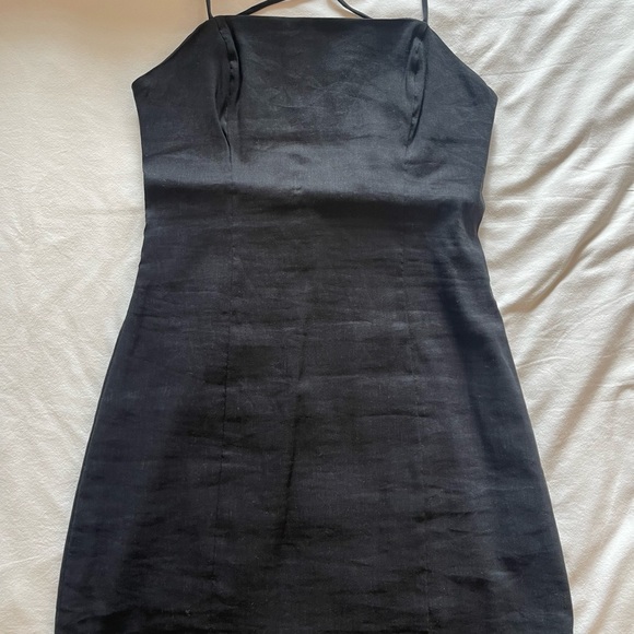 Linen blend short dress - Picture 2 of 5